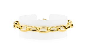 Italian 18kt Yellow Gold Oval-Link Bracelet