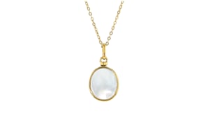 Mother-of-Pearl and Onyx Reversible Pendant Necklace in 18kt Gold Over Sterling