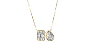 .33 ct. t.w. Lab-Grown Diamond Toi et Moi Necklace in 14kt Yellow Gold