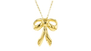 Italian 18kt Gold Over Sterling Bow Pendant Necklace