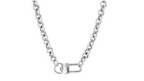 Italian Sterling Silver Cable Chain Modern-Lock Necklace