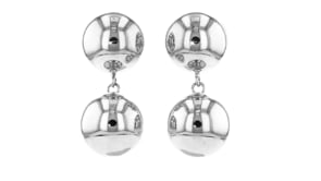 Italian Sterling Silver Double-Bead Drop Earrings