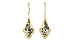 White and Gray Mother-of-Pearl and .50 ct. t.w. White Zircon Drop Earrings in 18kt Gold Over Sterling