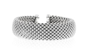Italian Sterling Silver Popcorn-Chain Cuff Bracelet
