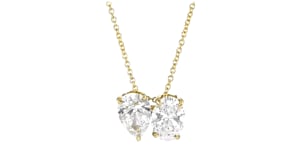2.00 ct. t.w. Lab-Grown Diamond Toi et Moi Necklace in 14kt Yellow Gold