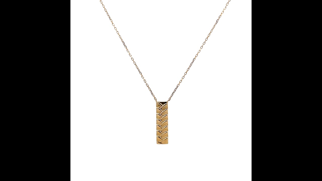 Woven Textured Bar Necklace in 14k Yellow Gold – Filigree Jewelers