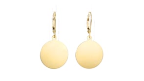 14kt Yellow Gold Personalized Disc Drop Earrings