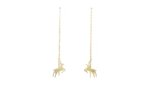 18kt Gold Over Sterling Jewelry Set: Three Pairs of Holiday-Motif Threader Earrings