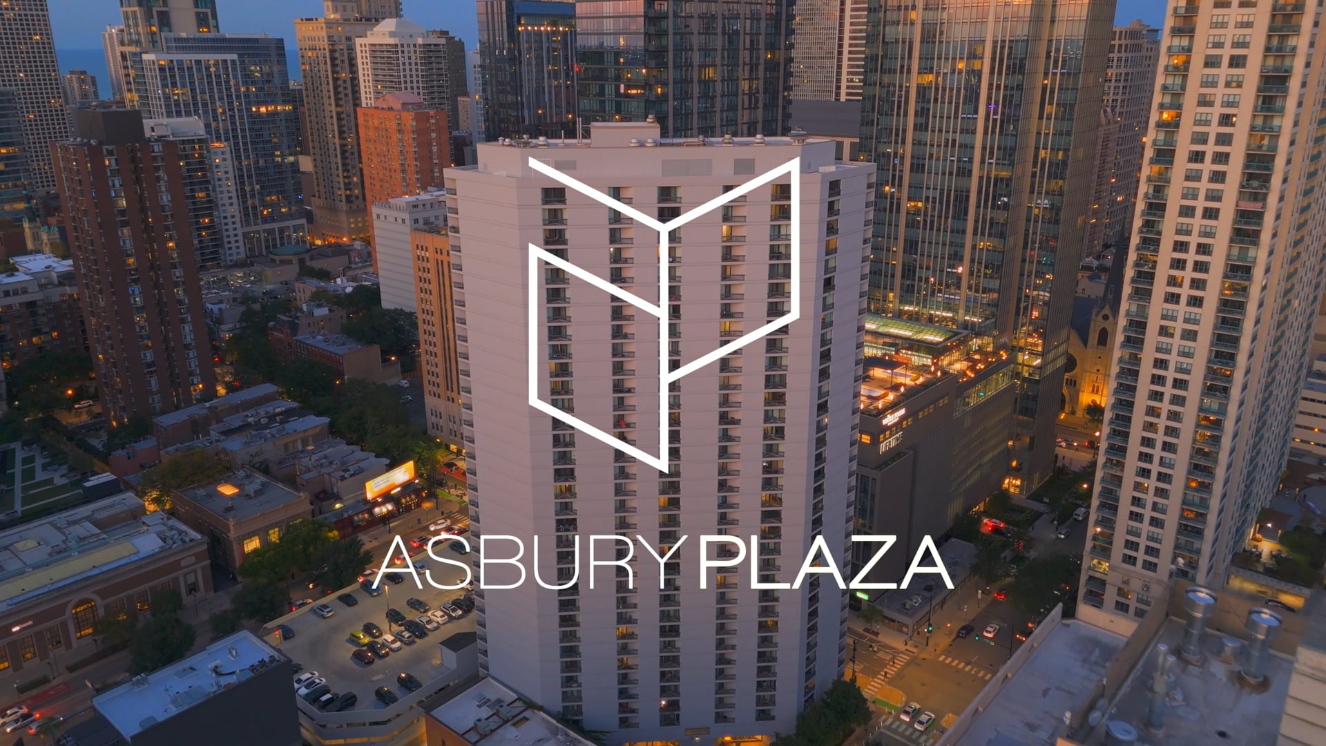 Asbury Plaza Sunset Drone Video