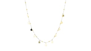Italian 18kt Yellow Gold Bead and Star Station Necklace