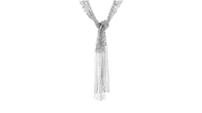 Italian Sterling Silver Mesh Tie Necklace