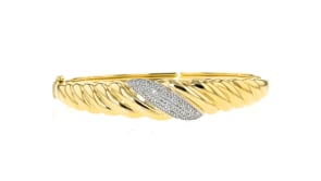.33 ct. t.w. Diamond Shrimp Bangle Bracelet in 18kt Yellow Gold