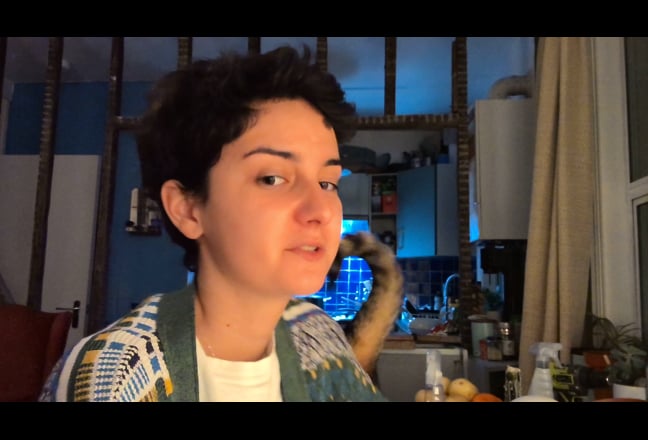 Video 1: My doing sound check before interviewing someone in my friend's kitchen