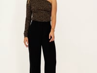 Leopard print one shoulder top with lurex | My Jewellery
