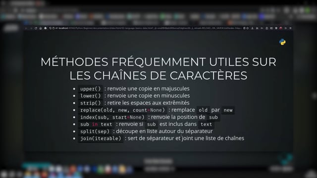 méthodes utiles pour les chaînes de caractères (partie 1)