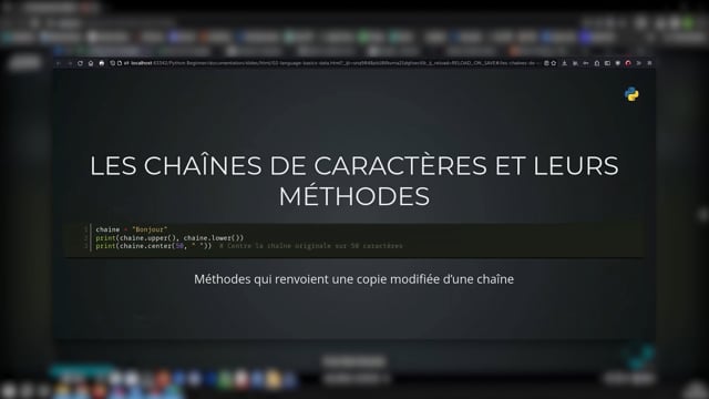 Méthodes utiles pour les chaînes de caractères (partie 2)