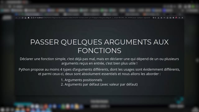 les arguments positionnels