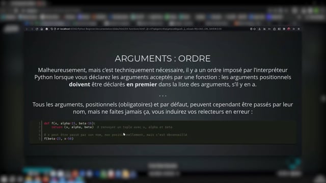 L'ordre des arguments