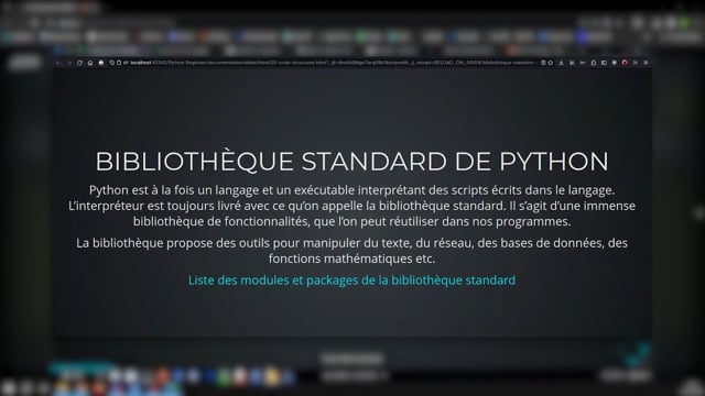 Bibliothèque standard de Python (partie 1)