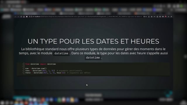 type pour les dates et les heures