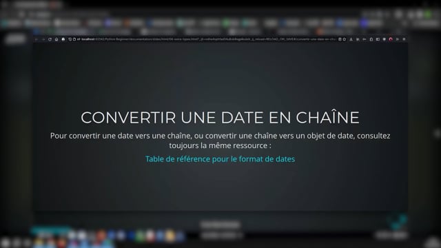 Convertir une date en chaîne