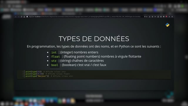 Types de données