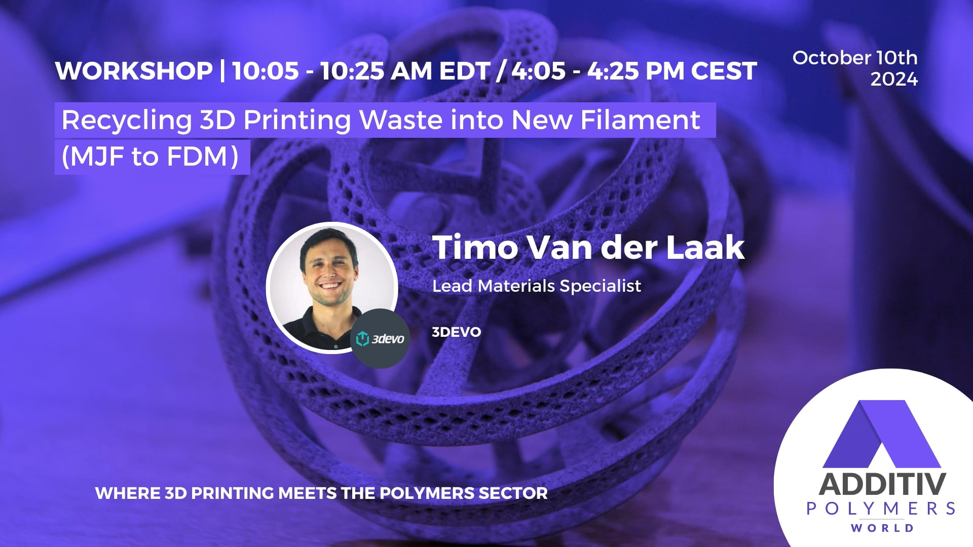 WORKSHOP 1 - Closing the Loop- Recycling 3D Printing Waste into New Filament (MJF to FDM)