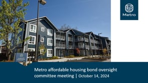 Affordable Housing Bond Oversight Committee Meeting - October 14, 2024 on Vimeo