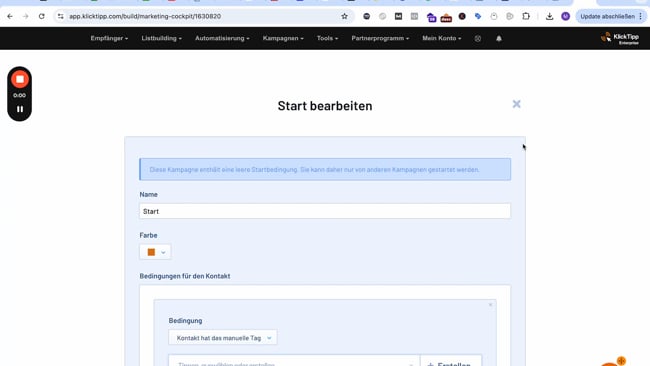 Klicktipp Kampagne anlegen 2