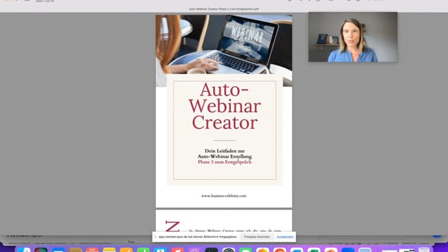 Der Aufbau deines Autowebinars (Verkaufsteil auf Erstgespräch)