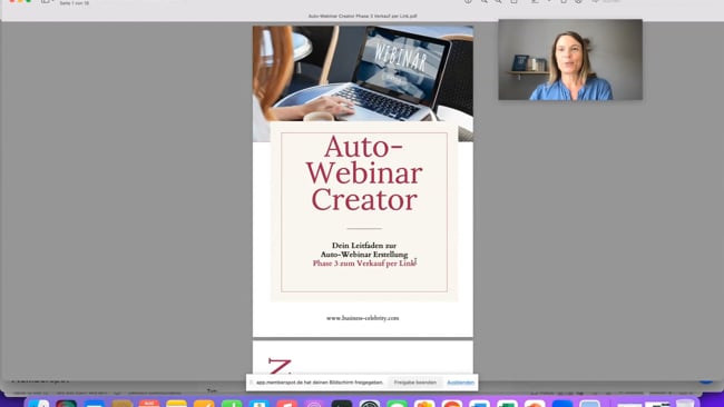Der Aufbau deines Auto-Webinars (Verkaufsteil auf Link)