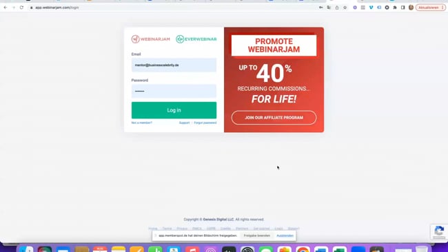 Everwebinar einrichten - Zielsetzung Verkauf per Link