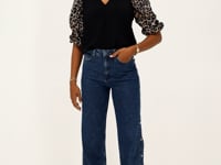 black top with leopard print sleeves | My Jewellery
