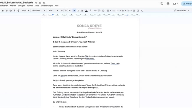 Deine E-Mails nach dem Auto-Webinar (Bonusschlacht)