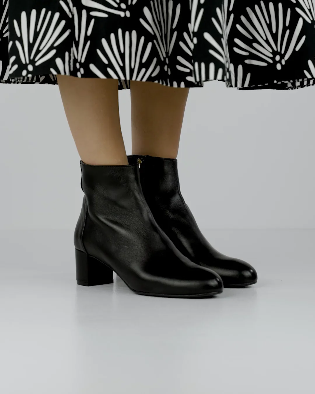 蝶(6/10) Stivaletti tacco 6cm pelle nero | Barca Stores