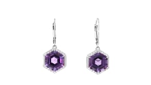 8.50 ct. t.w. Amethyst and .20 ct. t.w. White Zircon Drop Earrings in Sterling Silver
