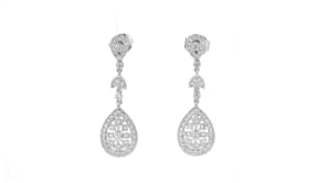 Italian .60 ct. t.w. CZ Vintage-Style Drop Earrings in Sterling Silver