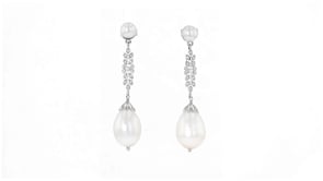 1.5-11mm Cultured Pearl and .11 ct. t.w. Diamond Drop Earrings in Sterling Silver