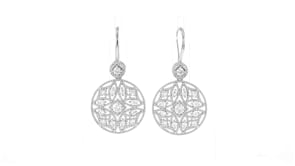 1.20 ct. t.w. CZ Openwork Drop Earrings in Sterling Silver