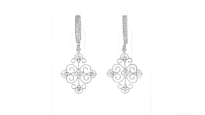 .50 ct. t.w. Diamond Filigree Hoop Drop Earrings in Sterling Silver