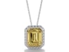 Lab Grown Diamond Yellow Emerald-Cut Halo Pendant in 14K White &amp; Yellow Gold &#40;4 3/8 ct. tw.&#41;