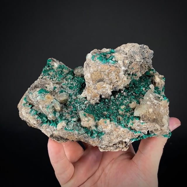 large Dioptase & Calcite