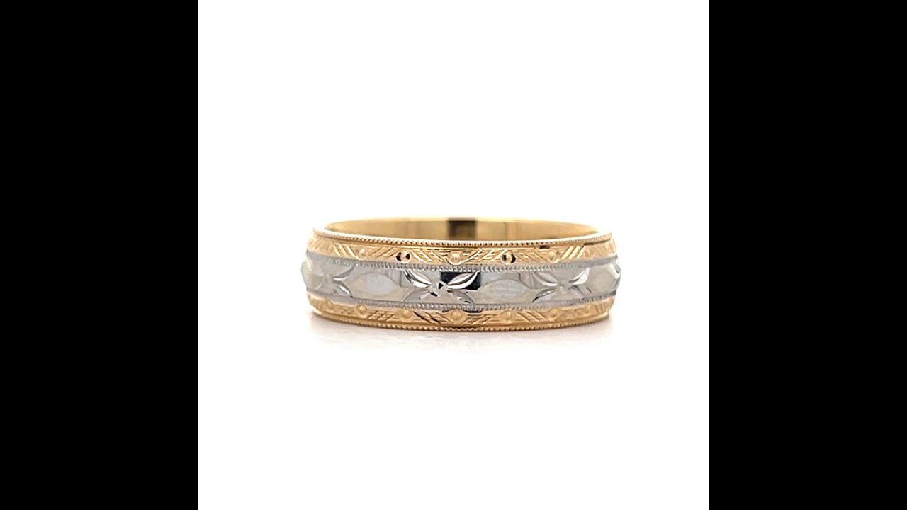 6.5mm Mens Vintage Inspired Orange Blossom Band in 14k – Filigree