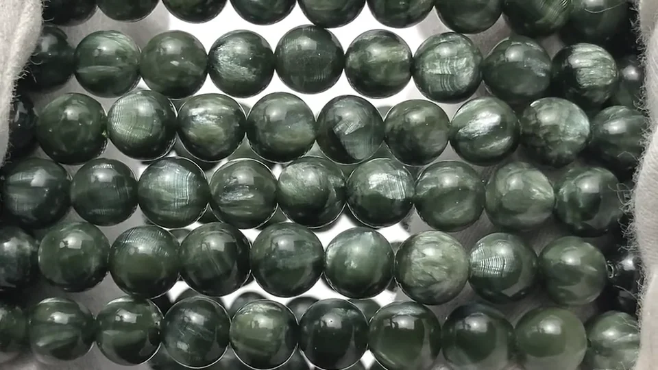 セラフィナイト（産地・ロシア） ラウンド6mm ブレスレット｜天然石