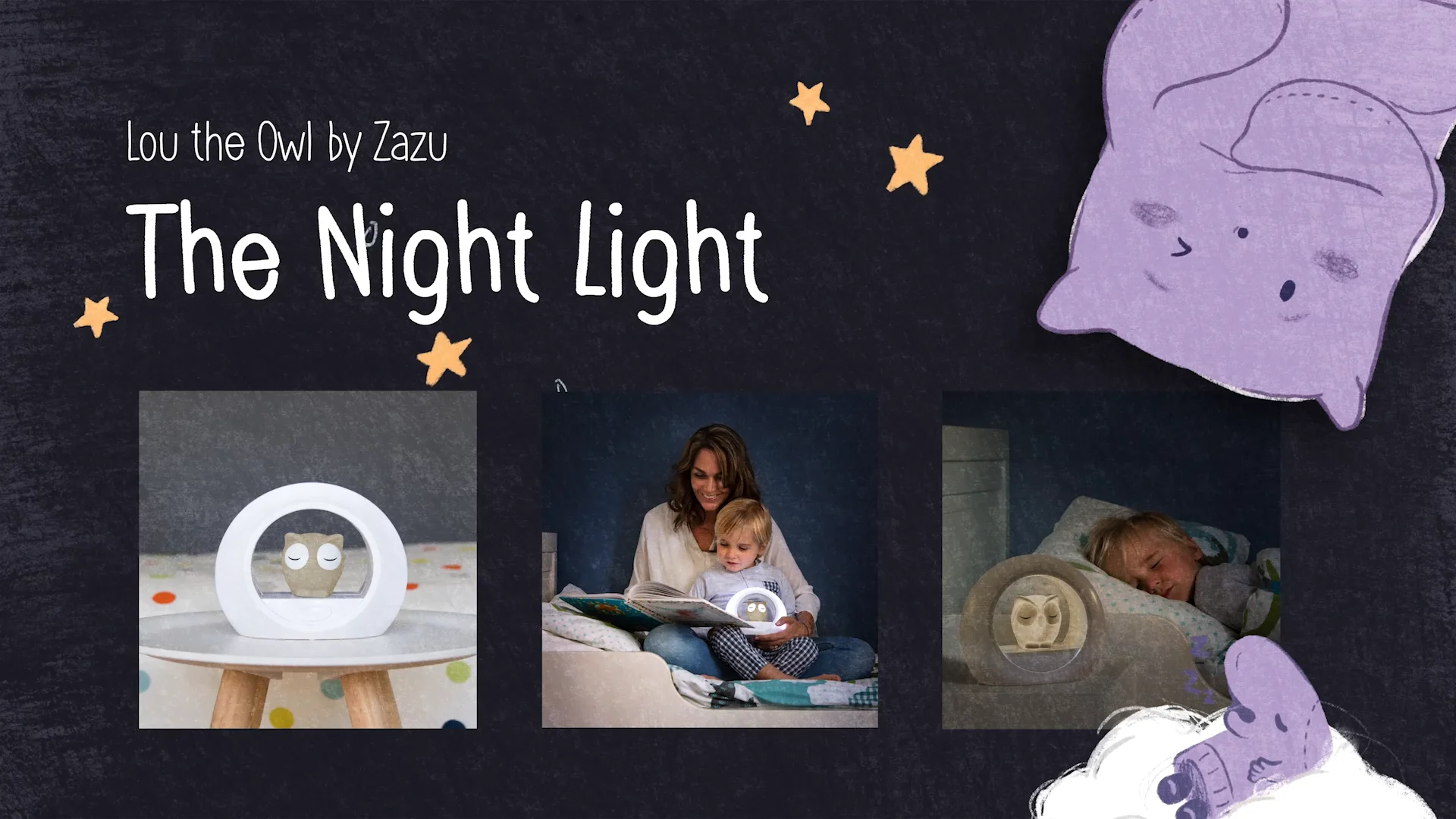 Lou the Owl Nightlight with Cry Sensor - Sleep with Kip