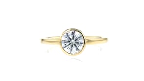 1.00 Carat Bezel-Set Lab-Grown Diamond Solitaire Ring in 14kt Yellow Gold