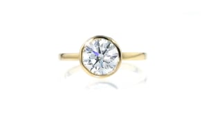 2.00 Carat Bezel-Set Lab-Grown Diamond Solitaire Ring in 14kt Yellow Gold