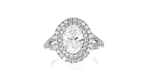 3.00 ct. t.w. Oval Lab-Grown Diamond Halo Ring in 14kt White Gold