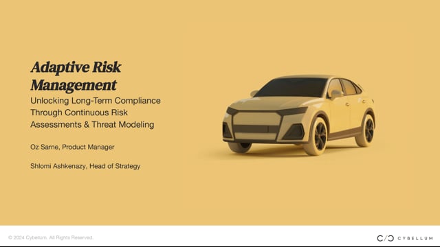 Enabling vehicle cybersecurity compliance with Adaptive Risk Management