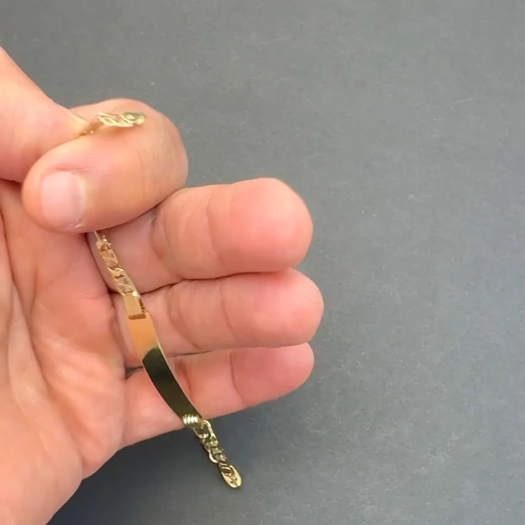 Engravable 14K Tri-Color Gold Personalized Valentino ID Bracelet